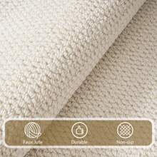 Homore Rugs For Living Room Faux Jute Area Rug Washable Modern Bedroom Rugs Large Non-Slip Farmhouse Floor Carpet For Dining Room Hallway Office Kitchen Entryway, Creamy White Halloween