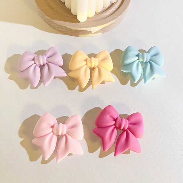 Macaron Bowknot Mobile Phone Holder With ABS Material, Water-Resistant, Versatile Stand For Smartphones, Colorful Matte Desktop Mount Compatible With IPhone, Android Phone, Gift For Birthday, Family, Friends Push-Pull Phone Grip, Phone Accessories