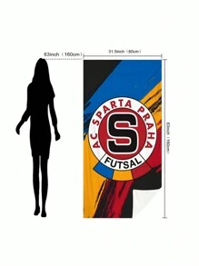 1 条斯巴达布拉格足球俱乐部图案超细纤维沙滩巾，轻盈吸水，非常适合海滩、泳池、露营和旅行，极致舒适 - 彩色 - 查看 11