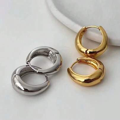 ESBERRY 1 Đôi bông tai bạc Sterling S925/925 hình hạt đậu tinh tế, tối giản, món quà trang sức thanh lịch dành cho phụ nữ, quà tặng dự tiệc, quà sinh nhật.