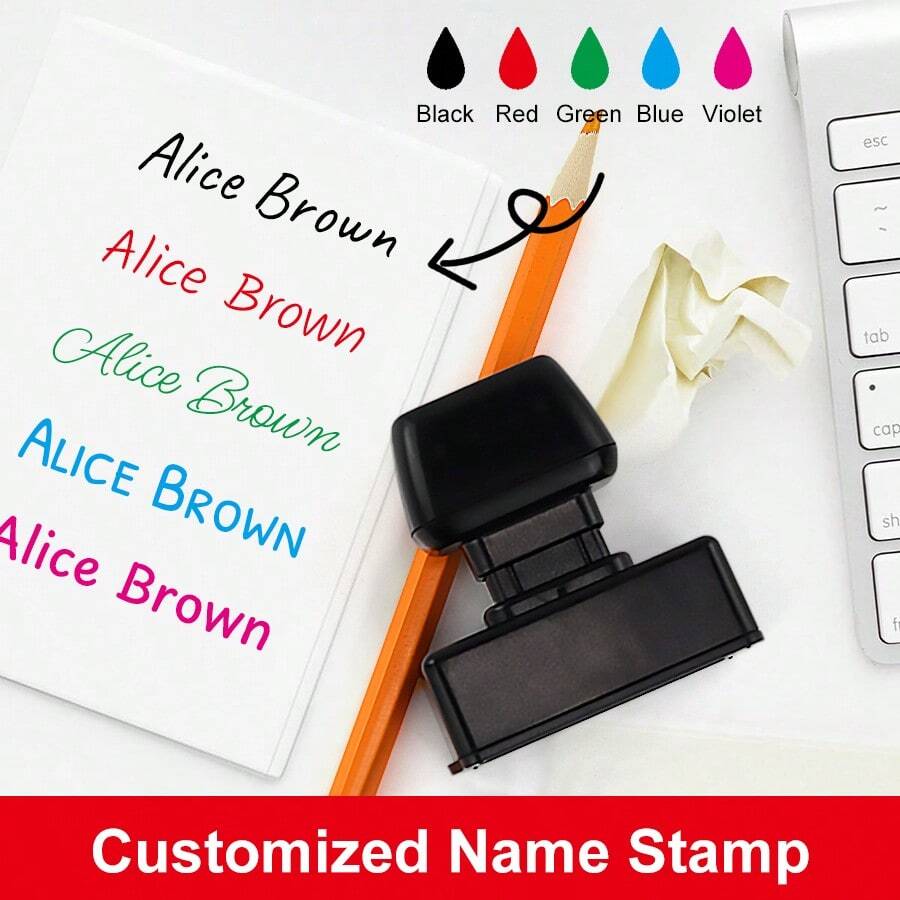 Custom Handwritten Name Stamps: Personalized Signature Stamps With Auto-Press Design And Built-In Ink For Quick And Easy Stamping On All Types Of Documents Gifts Birthday Graduation