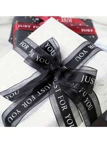 40 Yards/Roll "Just For You" English Text Tulle Ribbon, Multicolor Silk Organza Ribbon For Gift Packaging, Cake Decoration, Florist Supplies, Floral Bouquet Wrapping