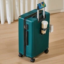 28-Inch Large Capacity Suitcase Trolley Luggage With Lock, Convenient Travel Companion Bag For School School Accessories School Stuff - Dark Green - View 3