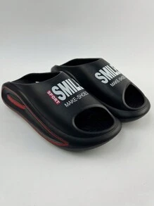 Men's Thick Sole Fashion Coconut Slide Slippers, Casual Outdoor Wear, Summer Beach Sandals, Waterproof, Quick-Dry