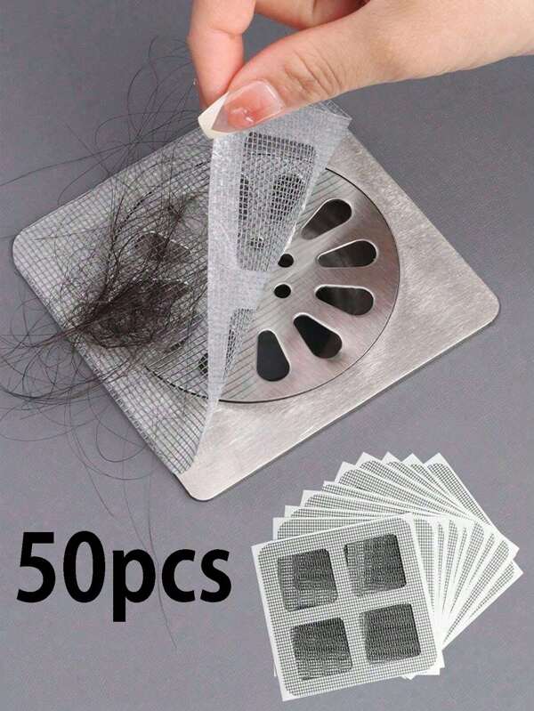 100pcs High Quality Drain Filters, Shower And Bathtub Hair Catchers - Non-Sharp, Easy To Install, Drain Filter Stickers, Shower, Sink And Laundry Disposable Drain Covers, Easy To Use, Hair Stopper Drain Covers, Disposable Drain Filters, Sink Drain Filters, Bathroom Hair Catcher Plugs, Drain Covers, Kitchen Sink Filters, Bathroom Bathtub Hair Stoppers, Effectively Block Hair And Anti-Pest Stickers Home Bathroom Decor Summer
