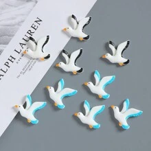 仿真海鸥树脂饰品 手工DIY胸针徽章 奶油胶手机壳 发夹 冰箱贴 家居装饰 - 彩色 - 查看 2