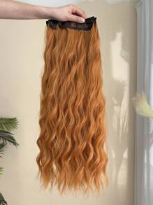 七夾片24英寸長瀑布式合成纖維女性全頭插片式髮片