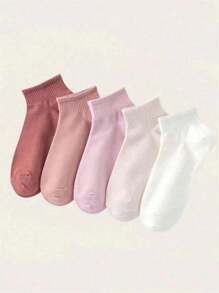 1/10 Pairs Women's Colorful Flat Knit Casual Short Socks, Comfortable & Versatile For Outdoor Sports & Daily Wear Christmas Gift - Multicolor - View 2