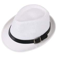Panama Style Fedora Straw Sun Hat With Leather Belt Womens Fedora Hats For Women Dress Hats Women Hats Fashion Straw Fedora - 白色 - 查看 3