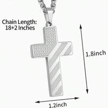 Semoya Golden/Silver/Black Cross Necklace Bible Verse Stainless Steel American Flag Pendant Chain For Men/Women Jewelry Gift - Khaki - View 11