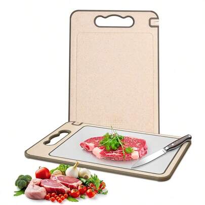 Tábua de corte dupla face de cozinha 304 Material PP de aço inoxidável antimofo antibacteriano