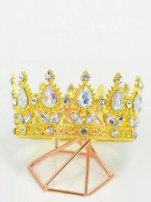 1 件女士时尚水晶公主生日派对装饰头饰皇冠、发饰服装皇冠发花环头饰、头饰皇冠、婚礼、伴娘礼物 - 彩色 - 查看 4