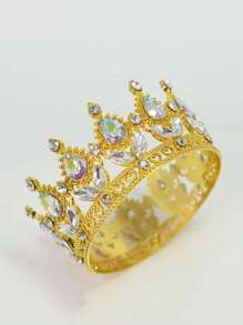 1 件女士时尚水晶公主生日派对装饰头饰皇冠、发饰服装皇冠发花环头饰、头饰皇冠、婚礼、伴娘礼物 - 彩色 - 查看 3