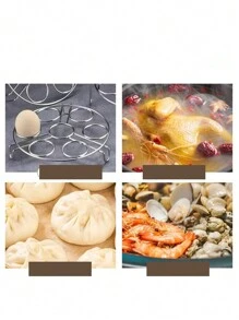 1pc Square Trivet, Heat-Resistant Kitchen Table Mat, Coaster, Cooking Rack Round Stainless Steel,Steamer Rack KitchenTools,High Foot Steaming Rack,Four-Cornered Cooking Steamer,Steaming Rack,Kitchen Tools,Kitchen Supplies,Food,Kitchen,Travel(Random Style)