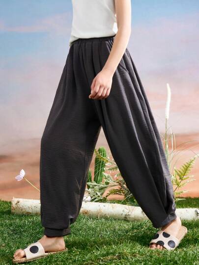 ASK JUNIOR Tween Girls Lantern Pants, Girls Summer Loose Comfortable Ice Silk Chiffon Anti-Mosquito Pants For Big Tween Girl