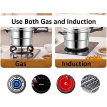 3L/5L Aluminum Pressure Cooker W/Release Valve &Amp, Multiple Protective Devices, Pressure Canner Compatible With Gas &Amp, Induction Cooker