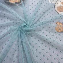 Popular High-Density Polyester Polka Dot Flocked Mesh Fabric, Suitable For Dresses, Undershirts, Headwear, Toys, DIY