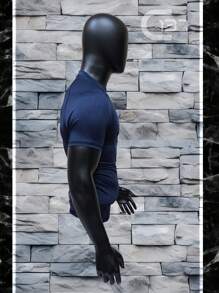 Men's Sports T-Shirt, Round Neck, Raglan Sleeve, Short Sleeve, Compression Sports T-Shirt, Gym Clothing, Lightweight For Men - 藏蓝色 - 查看 2