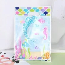 10pcs/40pcs/60pcs Blue Ocean Mermaid Tail Favor Bags, Mermaid Theme Party Decorations, Candy Snack Gift Bags For Wedding, Valentine's Day, Birthday Party,Birthday Gifts For Men,Valentine Box,Men Gift Box,Gift For Man,Gift Bags Bulk,Blue Gift Bag,Valentines,Valentine Day,Valentines Gifts