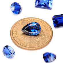 One 100% Lab Grown Sapphire Pear Cut Gemstone For Charms Advanced Jewelry Making Materials DIY - Blue - View 4