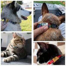 Customized Metal Name Tag, Slide-Style Pet ID Tag, Lucky Pet Plate, Collar Engraving, Pet ID Plate For Cat/Dog Information & Anti-Loss