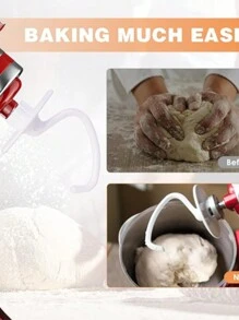 Kitchen Aid 搅拌器，1 件适用于 4.5QT Kitchenaid 倾斜头立式搅拌机的线材搅拌器附件，不锈钢蛋奶油搅拌器，面粉蛋糕气球搅拌器配件替换件 - Dough Hook - 查看 3