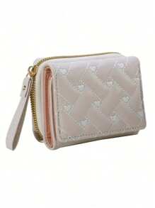 Ladies Wallet Fashion Embroidered Heart Zipper Coin Purse Short Multi-Card Tri-Fold Card Holder For Women Wallet Mini Wallet Purse Wallet Small Wallet - Multicolor - View 8