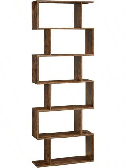 Estantería, estantería de 5 Niveles, Estante de exhibición y Divisor de habitación, estantería de Almacenamiento Decorativa Independiente, Color marrón rústico ULBC62BX