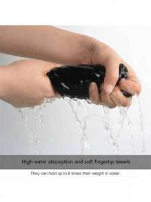 5PCS Bathroom Black Hand Towel And Face Towel Set,Household Solid Color Hand Towel, Super Soft, Quick-Drying, Absorbent And Thick, Absorbent Face Towel, Non-Shedding And Comfortable,Skin-Friendly And Soft Daily Towel Set, For Home Bathroom, Bathroom Supplies - Black - View 2