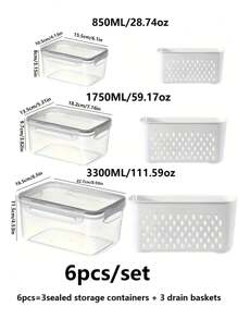 6pcs Set Premium Airtight Food Storage Containers - Multipurpose,Plastic Meal Prep Boxes, Reusable, Leak-Proof & Freezer Safe,  - Kitchen Organizers