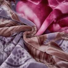 2 Ply Reversible Fuzzy Silky Warm And Cozy Plush Soft Embossed Blanket - Flower/Burgundy - View 8