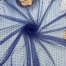 Popular High-Density Polyester Polka Dot Flocked Mesh Fabric, Suitable For Dresses, Undershirts, Headwear, Toys, DIY