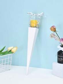 10 piezas, caja de embalaje para ramo de flores, caja individual para clavel, embalaje de flores, caja para rosa, caja de regalo, decoración de flores para el Día de San Valentín, decoración de boda, fiesta de boda, suministros de boda, regalos de boda (sin flores, el color de la cinta de la fuente es aleatorio)
