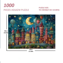 1000pcs Creative Adult Puzzle Set, High-Quality Seamless DIY Jigsaw Puzzle, Interesting Family Challenge Without Frame, Suitable For Birthday Gift, Easter Gift, Home Decor, Great For Home, Living Room, Office Decoration