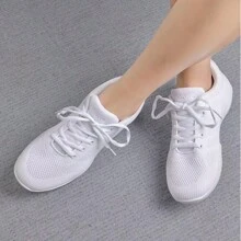 Women's And Girls' Sneakers, Breathable Upper, Rubber Sole Multifunctional Walking Shoes, Non-Slip, Suitable For Cheerleading, Dance Training, Walking,Ball Sports - 白色 - 查看 2