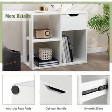 3 Cube Bookcase With Drawer, 2 Tier Bookshelf For Small Spaces, Modern Freestanding Display Rack With Open Shelves, Book Case, Wood Cube Storage Organizer Bedroom Living Room, Black
