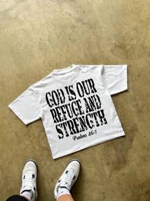 街头风战术防弹背心图案T恤，个性化短袖 - 白色 - 查看 2