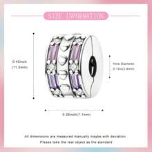 925 Silver Plated Heart Shaped Pink-Purple Cubic Zirconia Clasp, Hollow Out Delicate & Fashionable Design, DIY Jewelry Making Kit For Bracelets And Necklaces, Unique Style Fashion Women's Birthday Party Gift, Daily Wear Or Special Occasion Accessory, Valentine's Day Or Birthday Gift - Pink - View 3