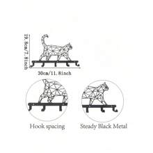 Perchero de pared con diseño de gato moderno, colgador de llaves con patrón de gato de metal, ganchos decorativos de gato adorables, adecuado para cocina, baño, dormitorio, organizador de llaves, estantería flotante, decoración navideña, ganchos, perchero de pared para abrigos, dormitorio, colgador de pared, organizador de llaves - Multicolor - Ver 2