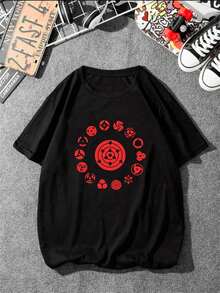 Camiseta unissex 100% Algodão Sharingan Streetwear Envio Rapido - Preto - Visão 2