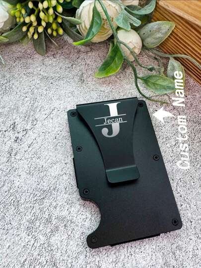 Women's Wallet, Men's Wallet ,Custom Money Wallet , Custom Engraved Name Wallet,Metal Lettering Card Bag Wallet 12 Card Slots + Cash Jig Support Customized Name/Letter Aluminum Alloy Creative Wallet Father's Day Gift, Anniversary Gift, Groomsmen Gift, Valentines Day Father's Day Gift, Husband Gift, Gift For Father, Gift For Boyfriend, Gift For Him