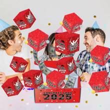 1 Set Caja de regalo con sobre rojo sorpresa y tapa desplegable, apta para cumpleaños, festividades y fiestas