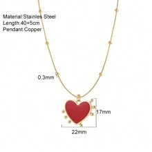 1pc Personalized Necklace With Demon Eye, Sunflower, Bee, Angel Pendant, Orange "Lucky" Golden Heart Pendant, Cross Pendant, Stainless Steel Jewelry For Women