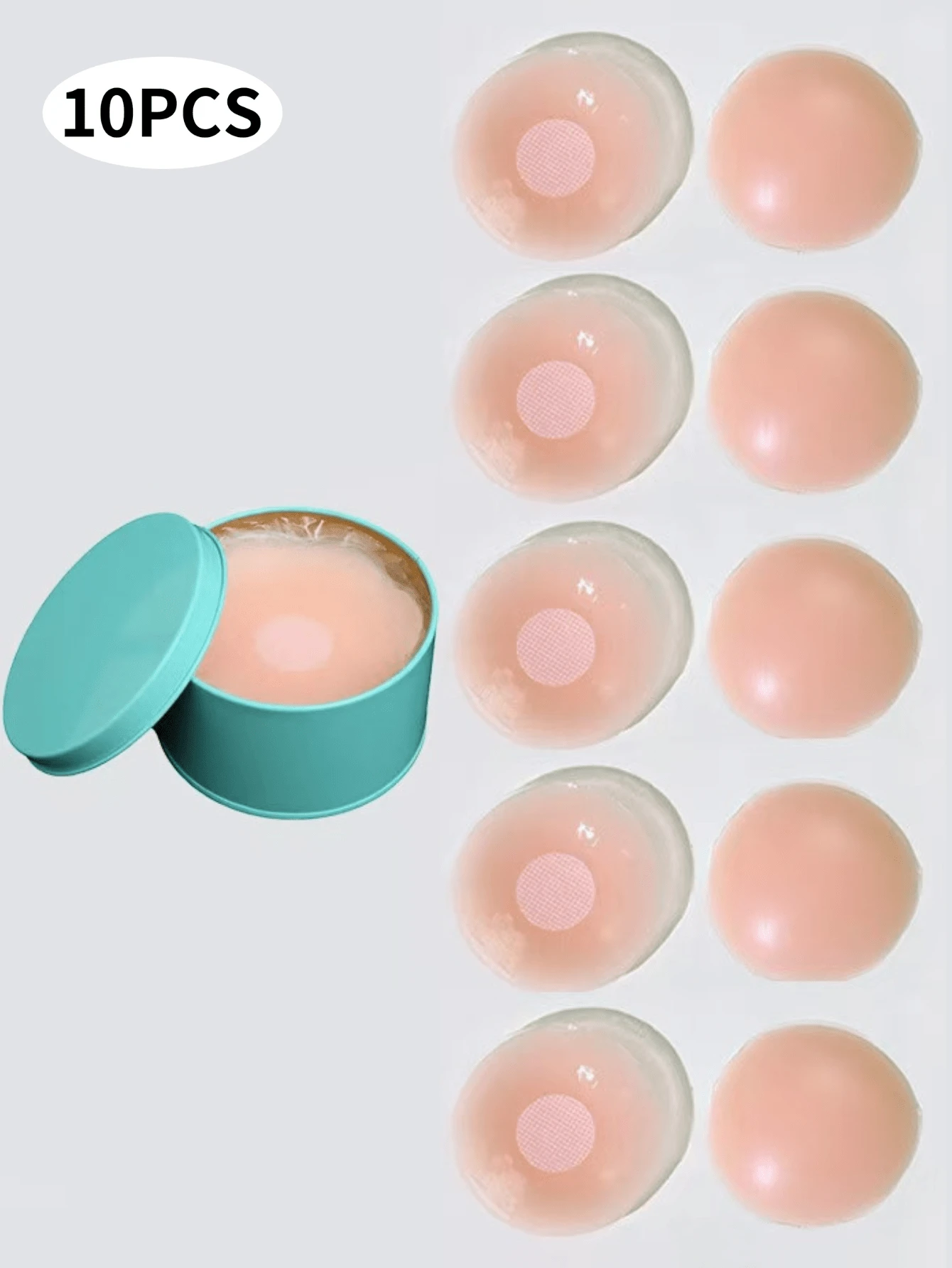YIYANG 10pcs 6CM Reusable Nipple Stickers, Exquisite Packaging, Strapless Invisible Self-Adhesive Breast Enhancement Nipple Stickers, Women's Underwear And Underwear Accessories - Apricot - View 1