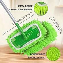2 Peças Refil de Esfregão de Microfibra, Pano de Esfregão de Chenille de Microfibra, Pano de Esfregão de Chão Plano, Pano de Esfregão Lavável, Cabeça de Esfregão para Remoção de Pó, Uso Úmido e Seco, Fácil de Limpar, Suprimentos de Limpeza - Presentes de Natal e Ano Novo para Mamãe, Ferramentas de Jardim