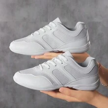 White Cheer Shoes Girls Cheerleading Shoes Women Jumping Tumbling Exercise Aerobic Fitness Dance Training Sneakers