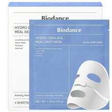 BIODANCE Hydro Cera-Nol Real Deep Mask, Overnight Hydrogel Mask, Soothing, Moisturizing, Nourishing, 1.19oz(34g) X 4ea