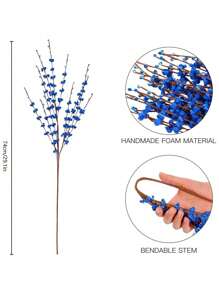 10Pcs Artificial Jasmine Flowers With Long Stem, Tall Fake Flower Bouquet Faux Jasmine Plants For Hotel Home Office Kitchen Bedroom Wedding Party DIY Decor - Màu xanh lam - Xem 3