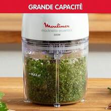 Moulinex Moulinette Essential DJ5201 3-In-1 Chopper Mixing And Slicing Pressure Lid System 300 W Capacity 0.4 L - as pic - View 4