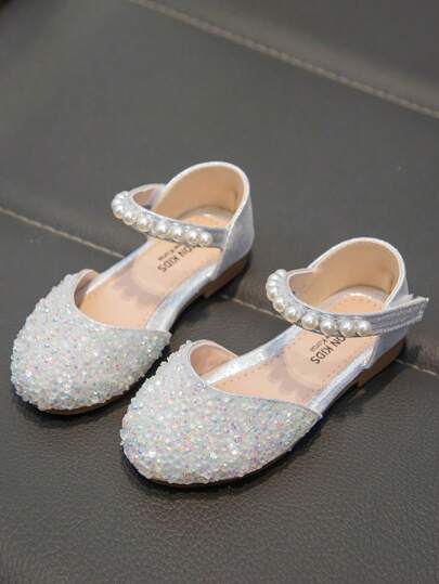 Infant Flat Princess Shoes, Rhinestone Girls Toddler Shoes, Spring/Autumn